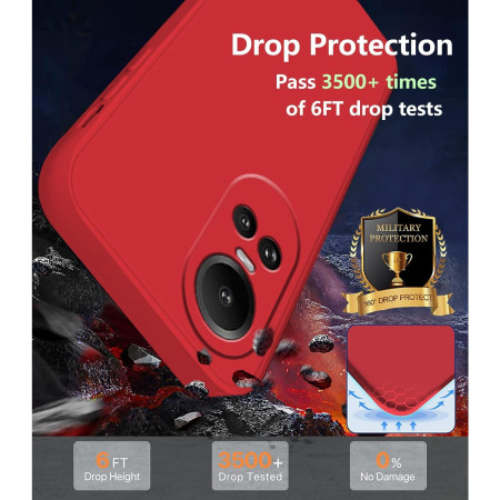 Husa de Protectie, Flippy, pentru Oppo Reno 10 Pro 5G, Liquid Silicone, cu Microfibra pe Interior, Protectie Antisoc, Compatibil Incarcare Wireless, Rosu