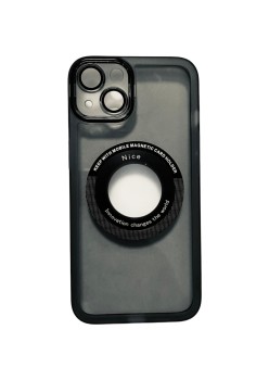 Husa protectie Flippy pentru Apple iPhone 14 Plus decupaj logo, magnetica, Protectie Camera, Negru