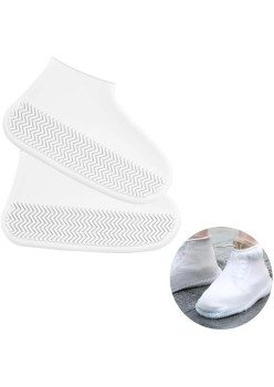 Husa Incaltaminte, Flippy, Impermeabila, Antiderapanta, din Latex, 13 x 13 x 2 cm, Marime L 41-47 cm, Alb