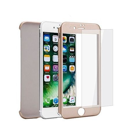 Husa Apple iPhone 8 IPAKY Full Cover 360 Auriu + Folie Cadou