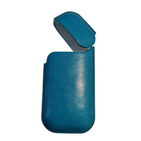 Husa Flippy pentru IQOS 2.4 Plus, Capac de Protectie, Anti Soc si Zgarieturi, din Piele Ecologica, 43 g, 12 x 6 x 2.5 cm, Turcoaz