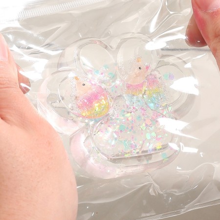 Jucarie Antistres Squishy, Flippy, Labuta de Pisica Pufoasa, cu Revenire Lenta, 7 x 6.5 cm, Model 270532, Multicolor