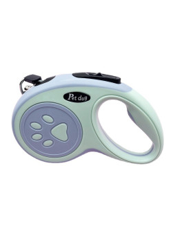 Lesa Automata Retractabila, Flippy, pentru Caini, 5 m, 20 kg, ABS, Verde/Bleu, 8x12x4 cm