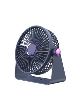 Ventilator 2in1, Flippy, de Masa/de Perete, Incarcare USB, 3.7 V, 4.5 W, 1200 mAh, 17.5 x 17 x 7.6 cm, Albastru Fumuriu