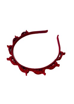 Banda de Par pentru Femei, Flippy, Agrafa Stil Coreean, Accesoriu pentru Par cu Textura MultiStrat, Rosu