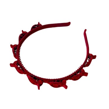 Banda de Par pentru Femei, Flippy, Agrafa Stil Coreean, Accesoriu pentru Par cu Textura MultiStrat, Rosu