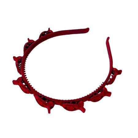 Banda de Par pentru Femei, Flippy, Agrafa Stil Coreean, Accesoriu pentru Par cu Textura MultiStrat, Rosu