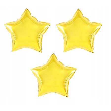 Balon din Folie Metalizata, Flippy, Figurina Stea, Model Simplu, Tematica Aniversare, 40 cm, Ambalaj Individual, Pai Inclus, Umflare cu Aer sau Heliu, Auriu