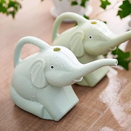 Stropitoare Copii în Formă de Elefant, 1.5L, Plastic Ușor, Albastră, pentru Udat Plante Ghiveci și Grădină, 19.5x17x11.8 cm