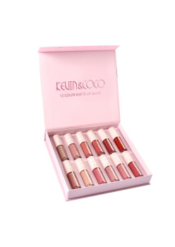 Set 12 rujuri mate, rezistente la transfer, Kevin&Coco, 1.85 ml, Cutie Roz