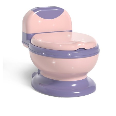 Olita Copii Tip WC, 1-8 Ani, Colac Moale PVC, Cutie Depozitare, Compartiment Detasabil, Antialunecare, Roz-Mov, 34x32x19 cm