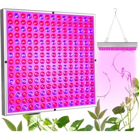 Lampa LED 45W Flippy, pentru cresterea plantelor in interior, 225 de leduri, 165 leduri rosii, 60 albastre, 30 x 30 cm, multicolor