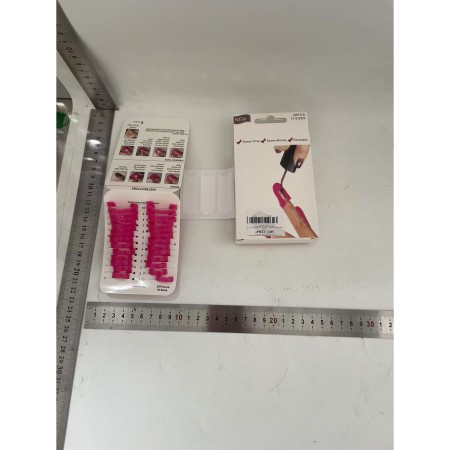 Set Aplicator Unghii, Flippy, 26 Protectii pentru Oja, 10 Dimensiuni, Reutilizabile, 15x2.4x8.8 cm, Roz