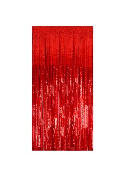 Perdea Franjurata, Flippy, Model Decor Petrecere, pentru Fundal de Poze, Amenajare Colorata a Petrecerii, Dimensiune 100x200 cm, Rosu
