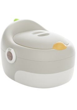 Olita pentru Copii, Flippy, 3 in 1, Detasabila, Inaltator, Reductor WC, cu Capac, 100 de Saci de Unica Folosinta, Gri