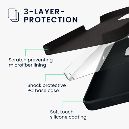 Husa pentru Apple iPhone 14 Pro Max Flippy, Liquid Silicone, cu Microfibra pe interior, Protectie Antisoc, Negru