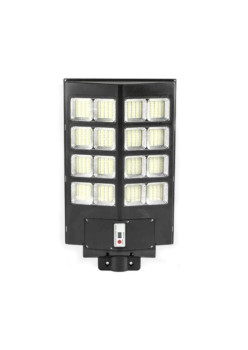 Lampa solara stradala Flippy, cu telecomanda, senzor de miscare si lumina, suport prindere, 640 LED-uri, IP65, ABS, 20AH, 400W, temperatura culoare 6500K, 59.7x34.8x7.2 cm, autonomie 10-12 ore, negru