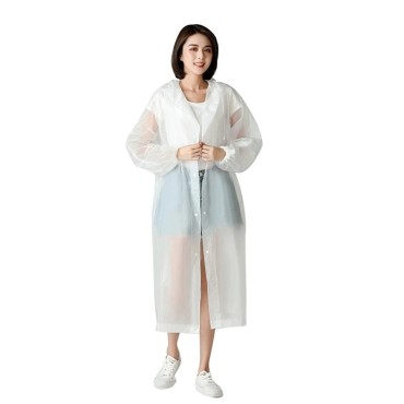 Pelerina de Ploaie, Flippy, pentru Adulti 150-180 cm, din EVA, Impermeabila, Rezistenta la Vant, Inchidere cu Capse, 140 g, Alb