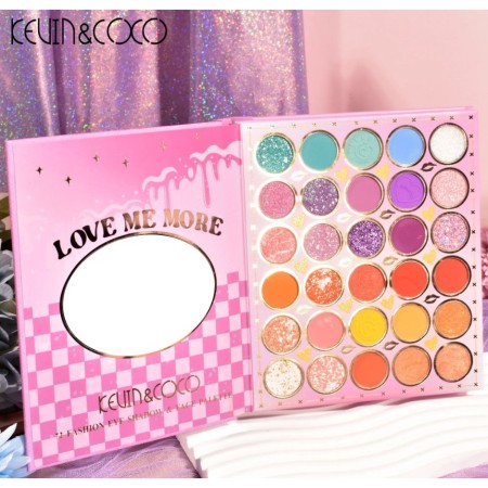 Paleta de Farduri Kevin&Coco, 72 culori, Stil Carte, 3 Straturi, Pudra Compacta, Clasic, Fara Sulfati, 14 x 14 cm, 80 g, multicolor
