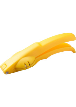 Dispozitiv de spart nuci si castane Flippy, ABS si otel, 17.5 x 5.5 x 5 cm, usor de utilizat, galben