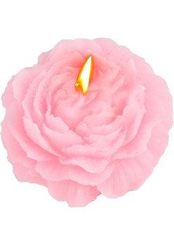Lumanare Parfumata, Flippy, Model Trandafir, Ardere 10h, 70 g, 7.5 x 3.5 cm, Parfum de Piersica, Roz Pal