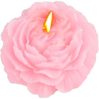 Lumanare Parfumata, Flippy, Model Trandafir, Ardere 10h, 70 g, 7.5 x 3.5 cm, Parfum de Piersica, Roz Pal