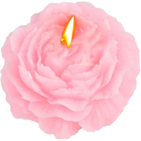Lumanare Parfumata, Flippy, Model Trandafir, Ardere 10h, 70 g, 7.5 x 3.5 cm, Parfum de Piersica, Roz Pal