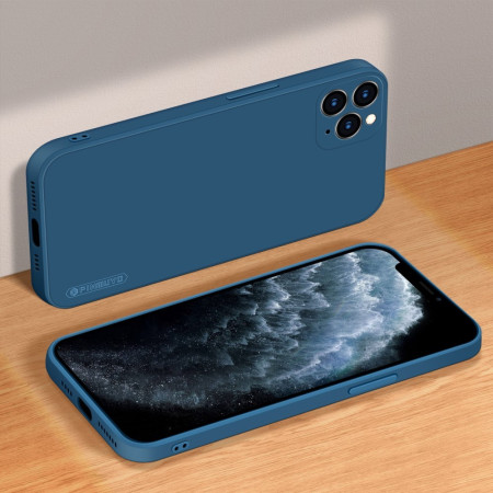 Husa protectie compatibila cu Apple iPhone 11 Pro Max Liquid Silicone Case Albastru inchis