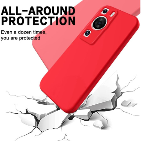 Husa de Protectie, Flippy, pentru Huawei P60 Pro, Liquid Silicon, cu Microfibra pe Interior, Protectie Antisoc, Compatibil Incarcare Wireless, Rosu