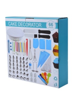Set ustensile pentru decorare prajituri, 66 piese, Flippy