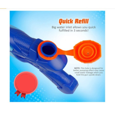Pistol cu Apa Copii/Adulti, 6ani+,  Albastru, Aqua Blaster, 300ML