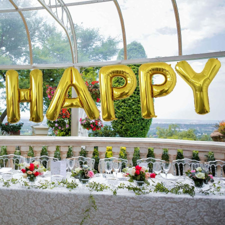 Balon Folie Metalizata Litera H, Flippy, 80 cm, Umflati cu Heliu sau Aer, Ambalaj Individual, Pai inclus, Auriu