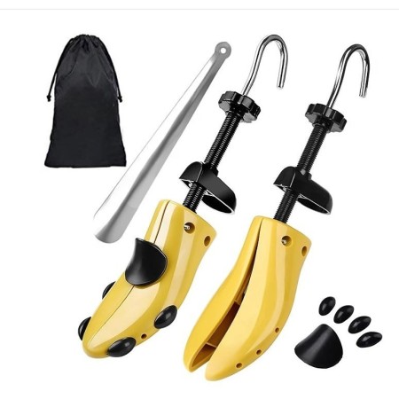 Set 2 Sanuri/Calapoade Reglabile Flippy, Alungit si Largit Pantofi, Marimea 30-36, Universal, Arc, ABS Premium, Galben