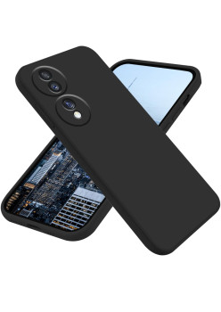 Husa de Protectie, Flippy, pentru Honor 70, Liquid Silicone, cu Microfibra pe Interior, Protectie Antisoc, Compatibil Incarcare Wireless, Negru