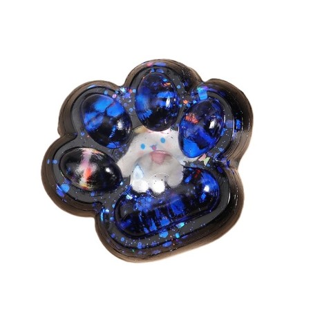 Jucarie Antistres Squishy, Flippy, cu Revenire Lenta, Model Cat Paw, 6.5 x 6 cm, din Tpr, 4-6 Ani, Model 2 Figurine, Negru cu Insertii
