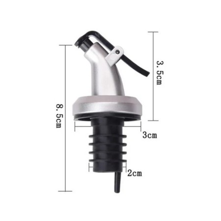Picurator cu Dop pentru Sticla, Flippy, Dop Dispenser pentru Ulei Sosuri, 8.5 x 3 cm, Argintiu