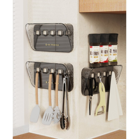 Raft de Depozitare cu Carlig, Flippy, Pentru Chei, Bijuterii, 20.3 x 4.6 x 10.3 cm, Gri