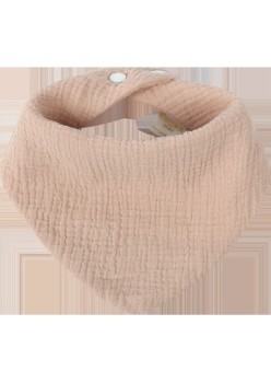Baveta Triunghiulara din Bumbac pentru Copii, Flippy, 0-12 Luni, 33x32 cm, Rezistenta la apa, Crem