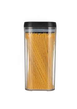 Cutie de Depozitare Alimente, Flippy, tip Container, 2.5L, Recipiente pentru Cereale in Bucatarie,  Transparente cu Capac Negru