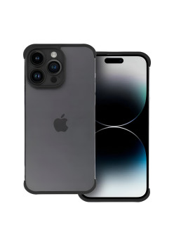 Husa TPU Edgeless Compatibila cu iPhone 15 Pro Max, Flippy, Protectie pentru Colturi si Camera, Aliaj, Antisoc, Antizgariere, Negru Mat