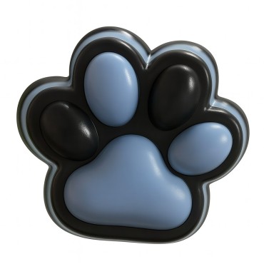 Jucarie Antistres Squishy, Flippy, cu Revenire Lenta, Labuta de Pisica Pufoasa, 8.5 x 7.5 cm, Ambalaj Transparent, Negru Albastru