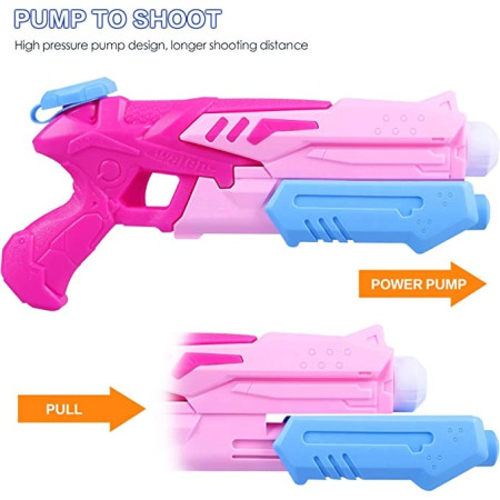 Pistol cu Apa Copii/Adulti, 6ani+, Rezervor, Roz, 300ML
