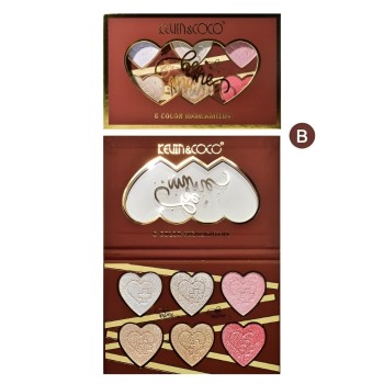 Paletă Iluminatoare 6 Nuanțe Be Mine, Textură Coaptă, Finish Strălucitor, Machiaj Profesional, 140g, Rose