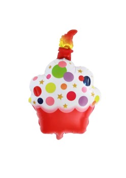 Balon din Folie Metalizata, Flippy, Figurine Dulciuri, Model 2, Tematica Prajitura Aniversara, 68x44 cm, Ambalaj Individual, Pai Inclus, Umflare cu Aer sau Heliu, Multicolor