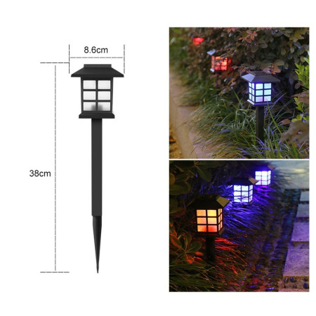 Lampă Solară LED pentru Grădină, Tip Felinar, Iluminare Multicoloră, Ambianță Decorativă, 380 mm, IP65