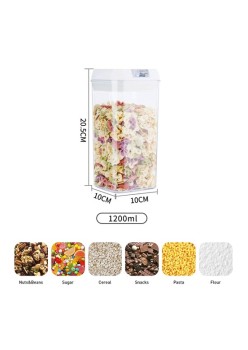 Cutie de Depozitare Alimente, Flippy, 1.5 L,  cu capac, 20.5x10x10 cm, Alba