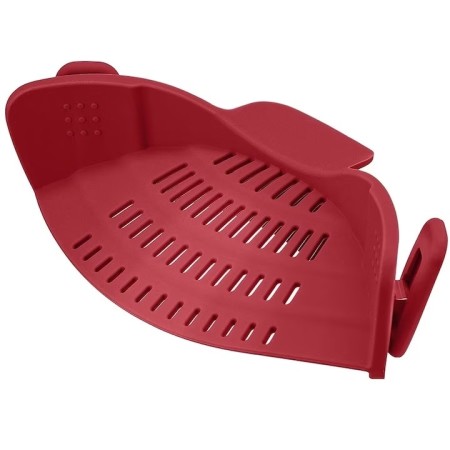 Strecuratoare Silicon Rosu cu Prindere Universala – Rezistenta la Caldura, 23x12.5x6.7 cm, Pentru Paste, Fructe, Legume