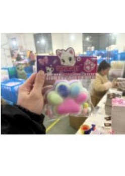 Jucarie Antistres Squishy, Flippy, cu Revenire Lenta, Model Cat Paw, 12.5x10.5 cm, 220g, Ambalaj Transparent, Model 3, Multicolor