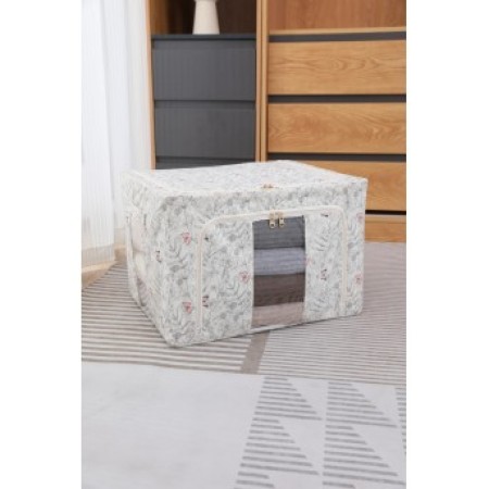 Cutie De Depozitare, Flippy, Pentru Haine, Lenjerie, Sosete Si Sutiene, Material Textil, 66L, Model Fluturasi, bej