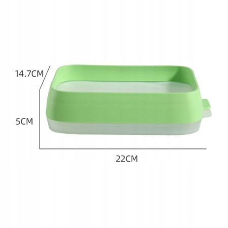 Recipient de Depozitare Alimente, Flippy, Etans, pentru Frigider, din Plastic, Mentinere Proaspata, Reutilizabil, Rezistent la Temperaturi Extreme, 22x14.7x5 cm, Verde